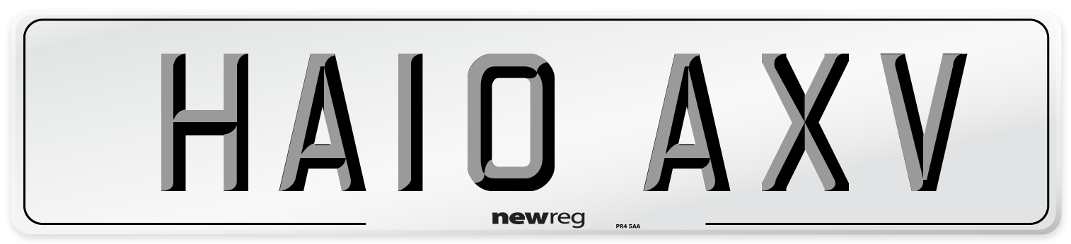 HA10 AXV Number Plate from New Reg